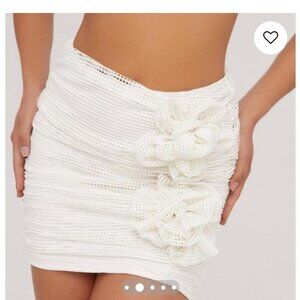 High waist Flora Cream Flower Mini Skirt 6